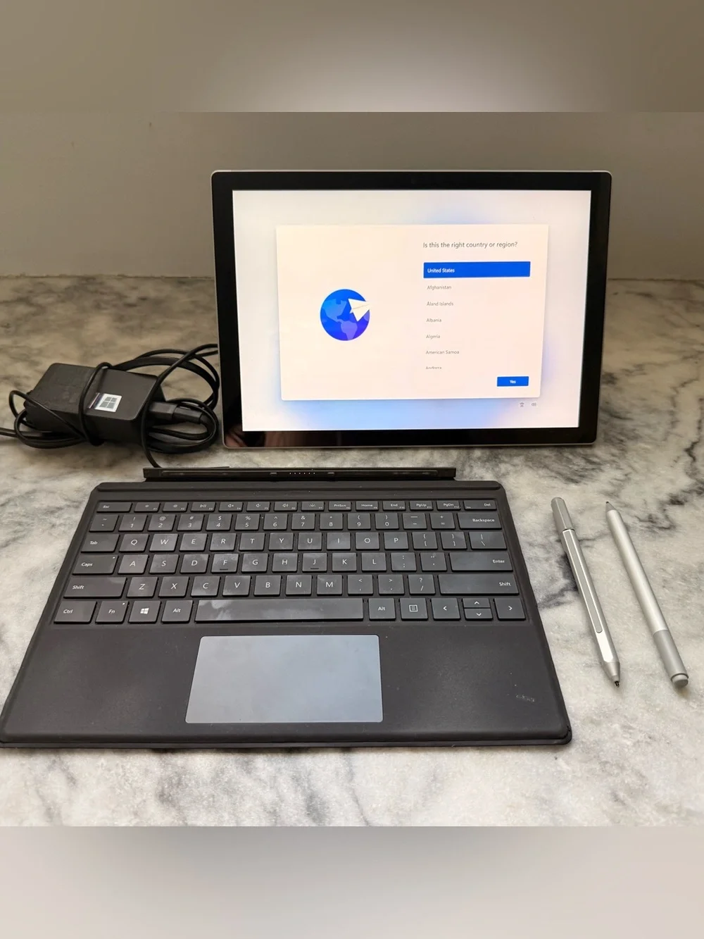 Microsoft Surface Pro 7 Laptop Tablet w/ Keyboard and Two Pens